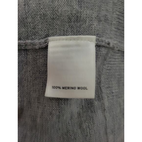 Halogen Gray Black Cream Button Down 100% Merino Wool Cardigan, Sz S - Picture 7 of 8